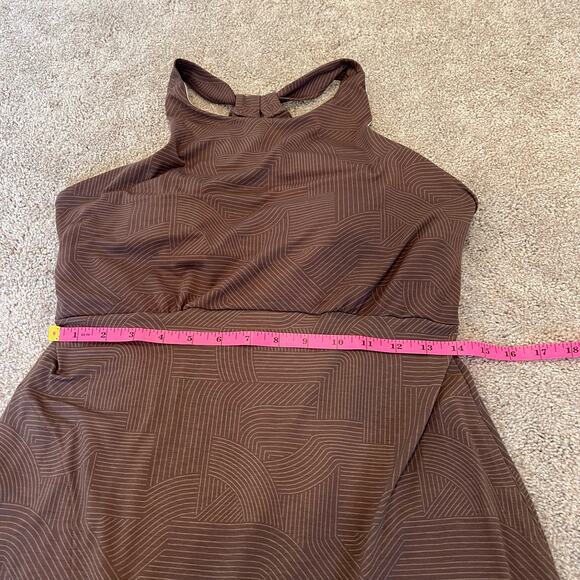 Prana Women's Brown Haltar Athletic‎ Dress with Built In Bra Size Medium - Picture 7 of 10